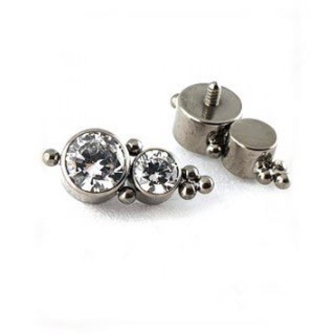 cluster titane strass 4mm/3mm